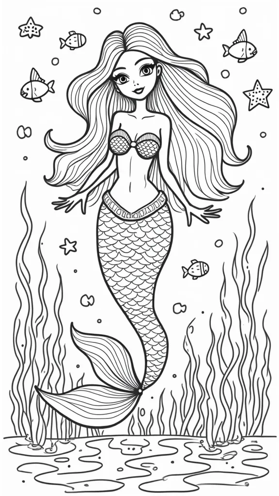 coloriage sirène gratuit